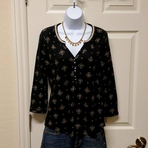 Lucky Brand 3/4 Length Sleeve Top